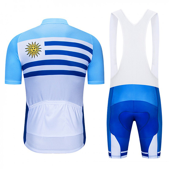 2019 Maillot Uruguay Tirantes Mangas Cortas Azul Blanco